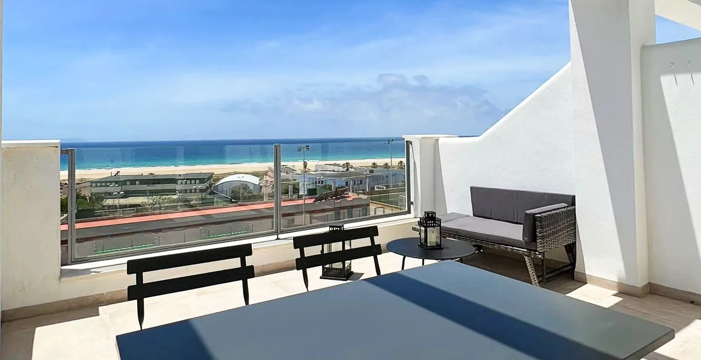 Terraza con vistas al mar en Tarifa